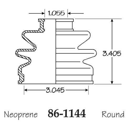 EMPI CV Joint Boot P/N:86-1144-D Fits: Honda Accord 1985 - Image 1