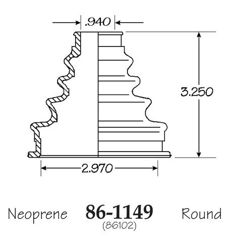 EMPI CV Joint Boot P/N:86-1149-D Fits: Fiat 128 79-72, Fiat Strada 81-79 - Image 1