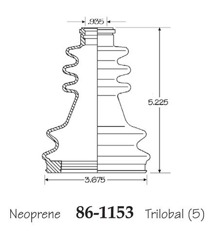EMPI CV Joint Boot P/N:86-1153-D Fits: American Motors Eagle 84-81 - Image 1