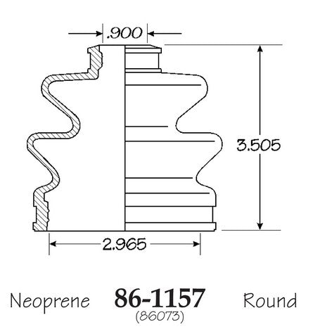 EMPI CV Joint Boot P/N:86-1157-D Fits: Subaru Brat 84-81, Subaru Dl 84-80, Subaru Gl 89-80, Subaru Standard 82-80 - Image 1
