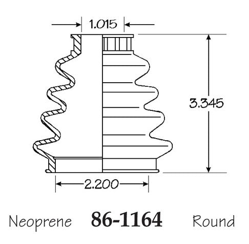 EMPI CV Joint Boot P/N:86-1164-D Fits: Nissan 280z 78-77 - Image 1