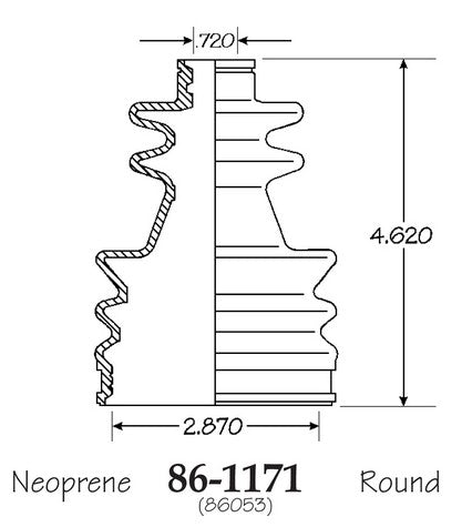 EMPI CV Joint Boot P/N:86-1171-D Fits: Nissan Pulsar Nx 1983, Nissan Sentra 83-82 - Image 1