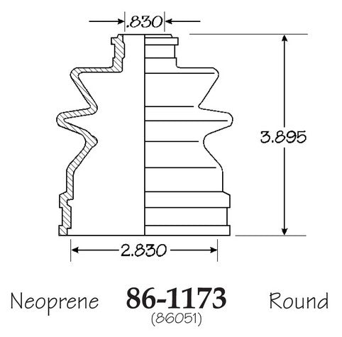 EMPI CV Joint Boot P/N:86-1173-D Fits: Infiniti G35 06-04, Nissan Pulsar Nx 1984, Nissan Sentra 90-83 - Image 1