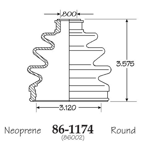 EMPI CV Joint Boot P/N:86-1174-D Fits: Nissan Sentra 90-85 - Image 1