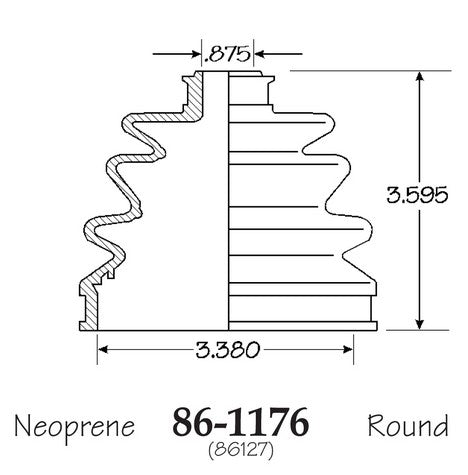 EMPI CV Joint Boot P/N:86-1176-D Fits: Nissan 200sx 98-95, Nissan Axxess 1990, Nissan Nx 93-91, Nissan Pulsar Nx 1990, Nissan Pulsar Nx 88-87, Nissan Sentra 99-86 - Image 1