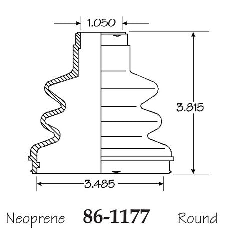 EMPI CV Joint Boot P/N:86-1177-D Fits: Pontiac Fiero 1984 - Image 1