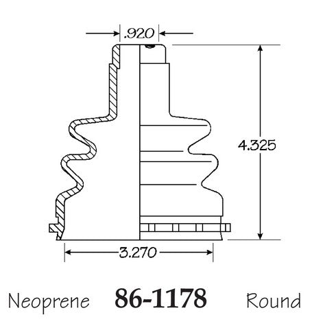EMPI CV Joint Boot P/N:86-1178-D Fits: Pontiac Fiero 1984 - Image 1