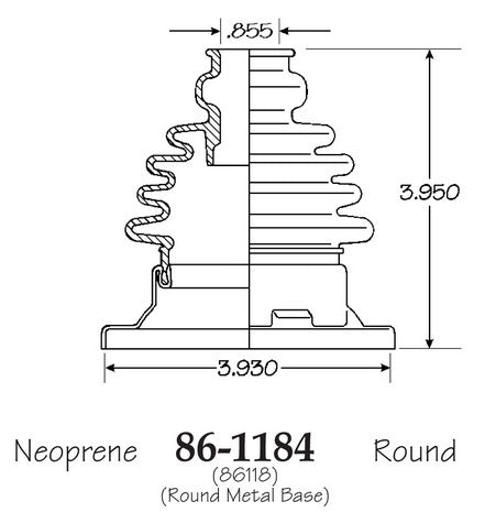 EMPI CV Joint Boot P/N:86-1184-D Fits: Audi 90 Quattro, Audi A4 Quattro, Audi Tt Quattro, Volkswagen Beetle, Volkswagen Cabrio, Volkswagen Cabriolet, Volkswagen Golf, Volkswagen Jetta, Volkswagen Passat, Volkswagen Quantum - Image 1