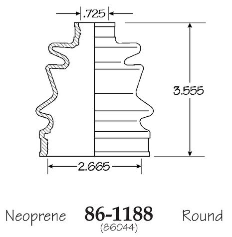 EMPI CV Joint Boot P/N:86-1188-D Fits: Arctic Cat 250 2x4, Arctic Cat 250 4x4, Arctic Cat 300 2x4, Arctic Cat 300 4x4, Arctic Cat 300 4x4 Mrp, Arctic Cat 375 Auto 2x4, Arctic Cat 375 Auto 4x4, Arctic Cat 400 2x4, Arctic Cat 400 2x4 Auto - Image 1