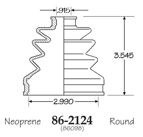 EMPI CV Joint Boot P/N:86-2124-D Fits: Acura Cl, Acura Integra, Acura Rdx, Acura Rl, Acura Rsx, Acura Tl, Acura Tsx, Honda Accord, Honda Accord Crosstour - Image 1