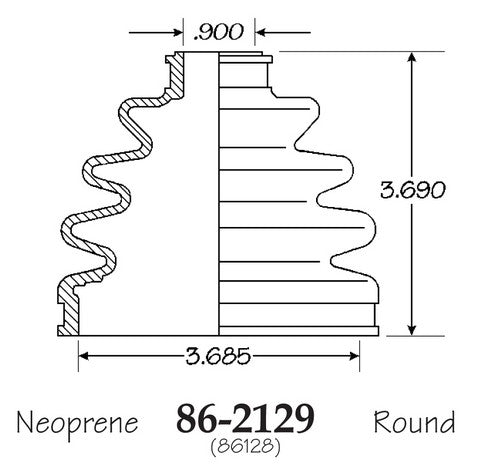EMPI CV Joint Boot P/N:86-2129-D Fits: Infiniti Fx35, Infiniti G35, Infiniti I30, Infiniti J30, Infiniti M45, Infiniti Q45, Infiniti Qx4, Nissan 300zx, Nissan 350z, Nissan D21 - Image 1