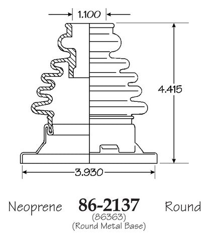 EMPI CV Joint Boot P/N:86-2137-D Fits: Audi 4000, Audi 4000 Quattro, Audi 80, Audi 80 Quattro, Audi 90, Audi 90 Quattro, Audi Coupe, Audi Coupe Quattro, Volkswagen Jetta, Volkswagen Passat, Volkswagen Quantum - Image 1