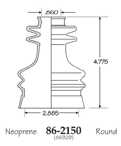 EMPI CV Joint Boot P/N:86-2150-D Fits: Saab 900 98-88, Saab 9000 98-86, Saab 9-3 03-99 - Image 1