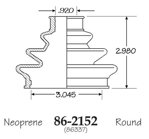 EMPI CV Joint Boot P/N:86-2152-D Fits: Dodge Monaco 92-90, Eagle Premier 92-89 - Image 1