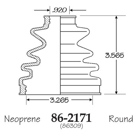 EMPI CV Joint Boot P/N:86-2171-D Fits: Toyota Camry 96-90, Toyota Celica 98-90, Toyota Mr2 94-91 - Image 1