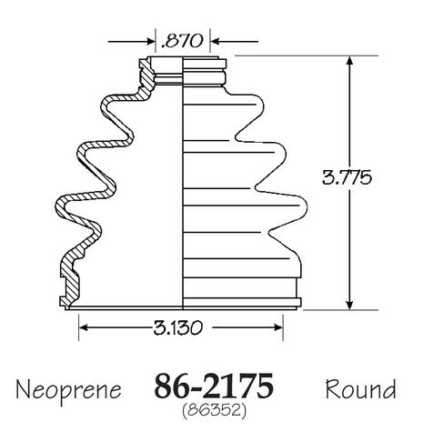 EMPI CV Joint Boot P/N:86-2175-D Fits: Subaru Impreza 95-93, Subaru Legacy 91-90, Subaru Legacy 95-93 - Image 1
