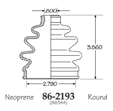 EMPI CV Joint Boot P/N:86-2193-D Fits: Geo Storm 93-90, Isuzu Stylus 93-91, Suzuki Aerio 03-02, Suzuki Esteem 00-98, Suzuki Esteem 2002 - Image 1