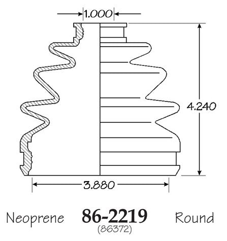 EMPI CV Joint Boot P/N:86-2219-D Fits: Acura Legend 95-91 - Image 1