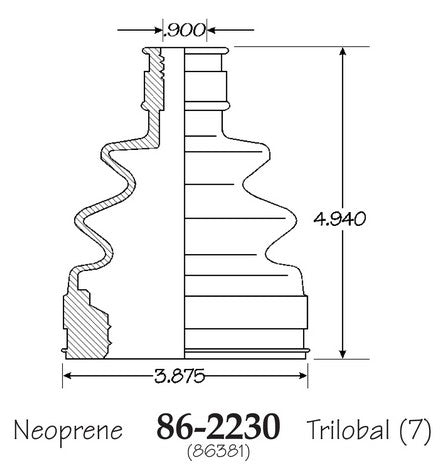 EMPI CV Joint Boot P/N:86-2230-D Fits: Buick Skylark, Chevrolet Beretta, Chevrolet Cavalier, Chevrolet Classic, Chevrolet Corsica, Chevrolet Malibu, Oldsmobile Achieva, Oldsmobile Alero, Oldsmobile Cutlass Calais, Oldsmobile Cutlass Ciera - Image 1