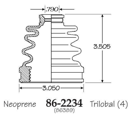 EMPI CV Joint Boot P/N:86-2234-D Fits: Daihatsu Charade 92-89, Ford Aspire 97-94, Suzuki Esteem 02-99, Suzuki Swift 94-89 - Image 1