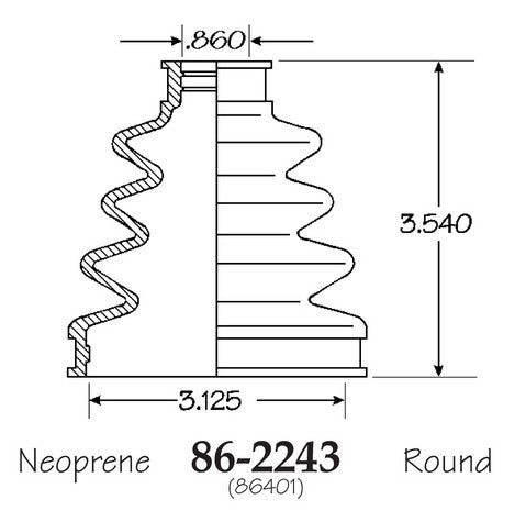 EMPI CV Joint Boot P/N:86-2243-D Fits: Ford Aerostar 97-90 - Image 1