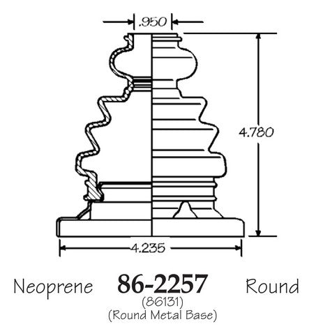 EMPI CV Joint Boot P/N:86-2257-D Fits: Audi V8 Quattro 94-90 - Image 1