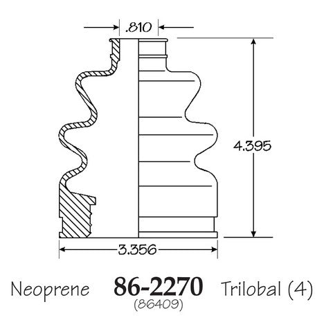 EMPI CV Joint Boot P/N:86-2270-D Fits: Dodge Neon 99-95, Plymouth Neon 99-95 - Image 1