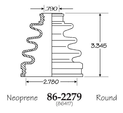 EMPI CV Joint Boot P/N:86-2279-D Fits: Toyota Paseo 98-96, Toyota Tercel 98-95 - Image 1