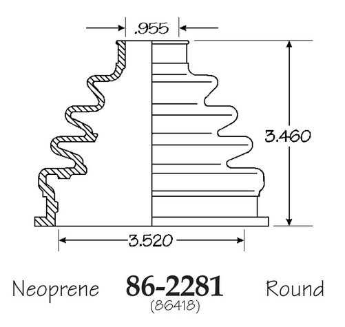 EMPI CV Joint Boot P/N:86-2281-D Fits: Audi 100, Audi 100 Quattro, Audi 200, Audi 90, Audi A4, Audi A6, Audi A6 Quattro, Audi A8, Audi A8 Quattro - Image 1