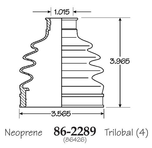 EMPI CV Joint Boot P/N:86-2289-D Fits: Ford Thunderbird 97-93, Mercury Cougar 97-93 - Image 1