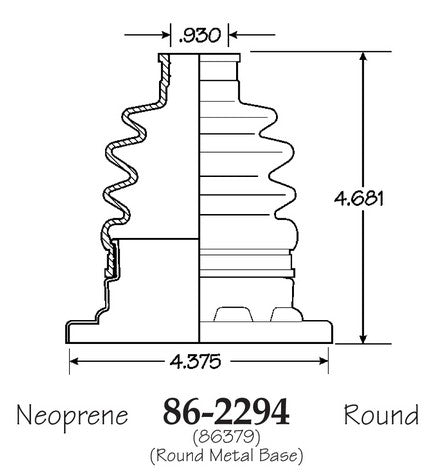EMPI CV Joint Boot P/N:86-2294-D Fits: Toyota Solara 01-99 - Image 1