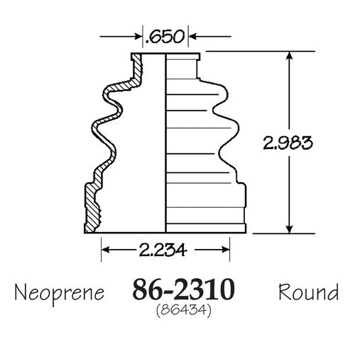 EMPI CV Joint Boot P/N:86-2310-D Fits: Honda Cr-v 01-97, Honda Cr-v 08-06, Honda Element 08-03, Honda Insight 06-00 - Image 1