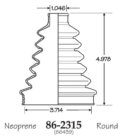 EMPI CV Joint Boot P/N:86-2315-D Fits: Ford Taurus 99-95, Lincoln Continental 02-95 - Image 1