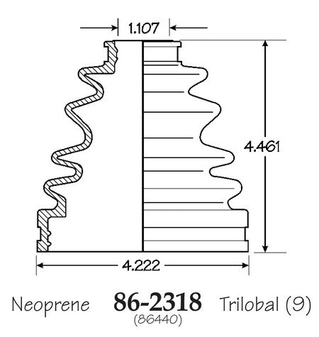 EMPI CV Joint Boot P/N:86-2318-D Fits: Toyota 4runner 02-95 - Image 1