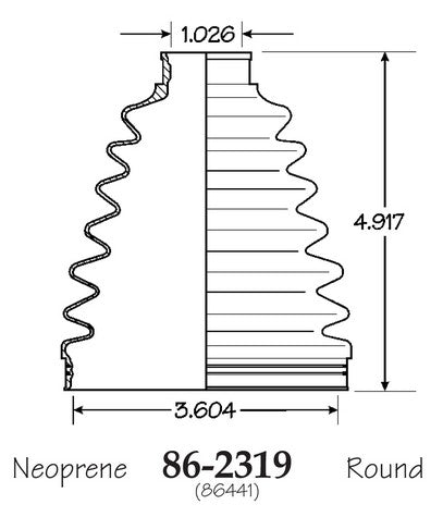EMPI CV Joint Boot P/N:86-2319-D Fits: BMW 325xi, BMW 330xi, BMW X5, Hyundai Azera, Hyundai Genesis, Hyundai Santa Fe, Hyundai Santa Fe Sport, Hyundai Sonata, Hyundai Veracruz - Image 1