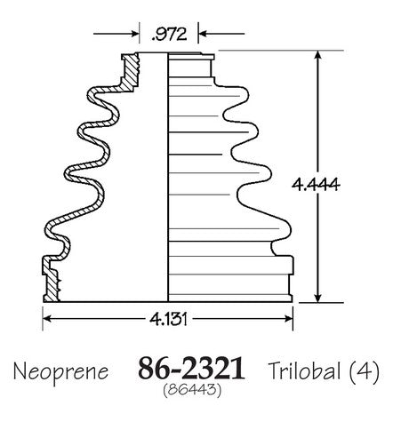 EMPI CV Joint Boot P/N:86-2321-D Fits: Toyota Tacoma 04-96 - Image 1