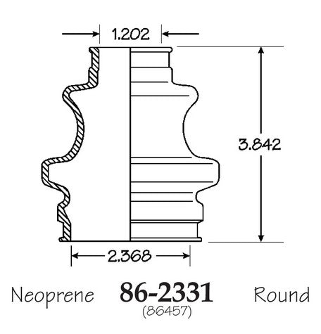 EMPI CV Joint Boot P/N:86-2331-D Fits: Mercedes-benz C280, Mercedes-benz C36 Amg, Mercedes-benz Cl500, Mercedes-benz Cl55 Amg, Mercedes-benz Cl600, Mercedes-benz Clk320, Mercedes-benz Clk430, Mercedes-benz E320 - Image 1
