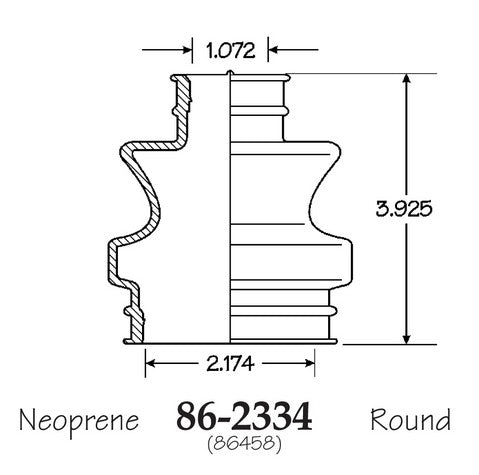 EMPI CV Joint Boot P/N:86-2334-D Fits: Mercedes-benz C220 96-94, Mercedes-benz C230 99-97 - Image 1