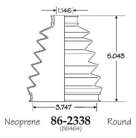 EMPI CV Joint Boot P/N:86-2338-D Fits: Acura Mdx, Acura Rlx, Cadillac Escalade, Chevrolet Avalanche, Chevrolet Avalanche 1500, Chevrolet Silverado 1500, Chevrolet Silverado 1500 Classic, Chevrolet Silverado 2500 Hd, Chevrolet Silverado 3500 Hd - Image 1