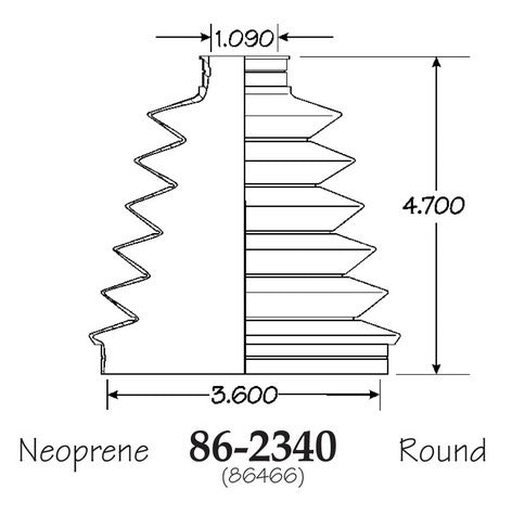 EMPI CV Joint Boot P/N:86-2340-D Fits: Acura Mdx, Acura Tlx, Buick Rainier, Chevrolet Blazer, Chevrolet Colorado, Chevrolet Hhr, Chevrolet Malibu, Chevrolet S10, Chevrolet Trailblazer - Image 1