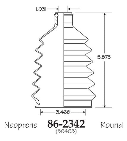 EMPI CV Joint Boot P/N:86-2342-D Fits: Buick Century, Buick Electra, Buick Lacrosse, Buick Lesabre, Buick Lucerne, Buick Park Avenue, Buick Reatta, Buick Regal, Buick Riviera - Image 1