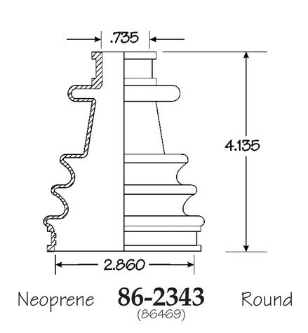 EMPI CV Joint Boot P/N:86-2343-D Fits: Bombardier Outlander 330 Ho 4x4, Bombardier Outlander 400 Ho 2x4, Bombardier Outlander 400 Ho 4x4, Bombardier Outlander 400 Ho 4x4 Xt, Bombardier Outlander 650 Ho Efi 4x4, Bombardier Outlander 650 Ho Efi 4x4 Xt - Image 1