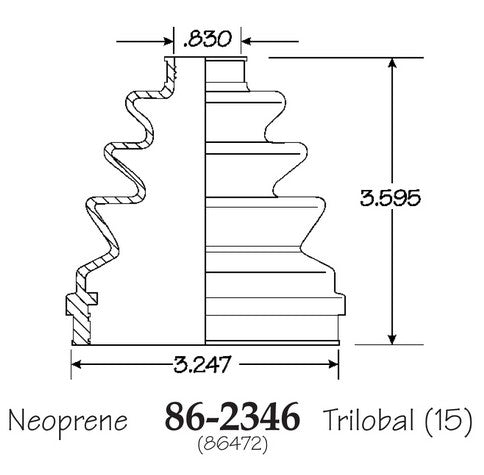 EMPI CV Joint Boot P/N:86-2346-D Fits: Honda Civic 00-99, Honda Civic 05-03 - Image 1