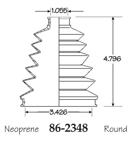 EMPI CV Joint Boot P/N:86-2348-D Fits: Acura Mdx, Acura Tl, Acura Zdx, Buick Lacrosse, Buick Lucerne, Buick Regal, Buick Rendezvous, Buick Terraza, Buick Verano - Image 1