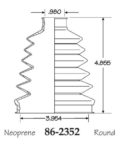 EMPI CV Joint Boot P/N:86-2352-D Fits: Acura Cl, Acura Rdx, Acura Rl, Acura Rsx, Acura Tl, Acura Tsx, Honda Accord, Honda Accord Crosstour, Honda Crosstour, Honda Cr-v, Honda Element, Honda Prelude - Image 1