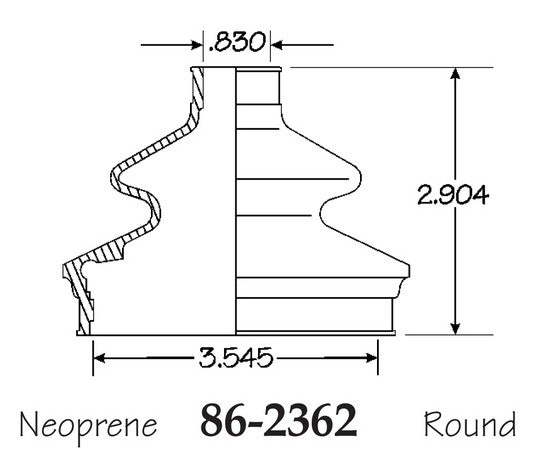 EMPI CV Joint Boot P/N:86-2362-D Fits: Audi A6 Quattro 11-10, Audi A8 Quattro 03-97, Audi A8 Quattro 09-07, Audi Allroad Quattro 05-01, Audi R8 12-08, Audi R8 15-14, Audi S6 11-07, Audi S8 03-01, Audi S8 09-07, Volkswagen Phaeton 06-05 - Image 1