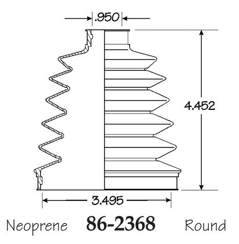EMPI CV Joint Boot P/N:86-2368-D Fits: Honda Civic 00-99, Hyundai Sonata 12-11, Hyundai Tiburon 08-03, Kia Sedona 10-06 - Image 1
