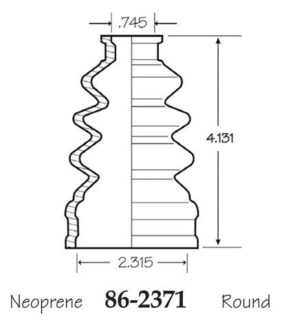 EMPI CV Joint Boot P/N:86-2371-D Fits: Bombardier Outlander 330 Ho 4x4, Bombardier Outlander 400 Ho 2x4, Bombardier Outlander 400 Ho 4x4, Bombardier Outlander 400 Ho 4x4 Xt, Bombardier Quest 500 4x4, Bombardier Quest 500 4x4 Xt, Bombardier Quest 650 4x4 - Image 1