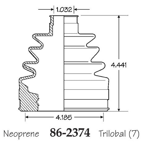 EMPI CV Joint Boot P/N:86-2374-D Fits: Buick Century, Buick Lacrosse, Buick Lesabre, Buick Lucerne, Buick Park Avenue, Buick Rainier, Buick Regal, Chevrolet Astro, Chevrolet Blazer, Chevrolet Impala - Image 1