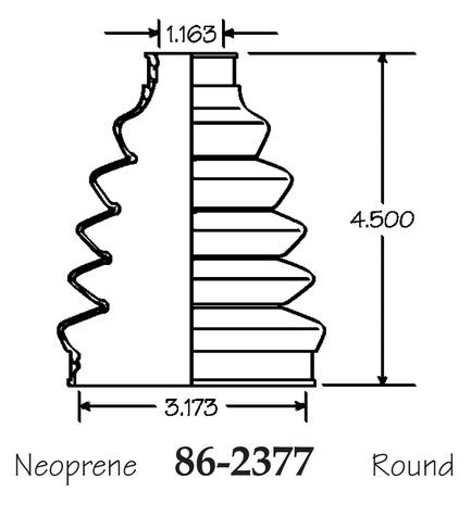 EMPI CV Joint Boot P/N:86-2377-D Fits: Ford Focus 03-00, Jeep Commander 10-06, Jeep Grand Cherokee 10-05, Pontiac Grand Prix 2005 - Image 1